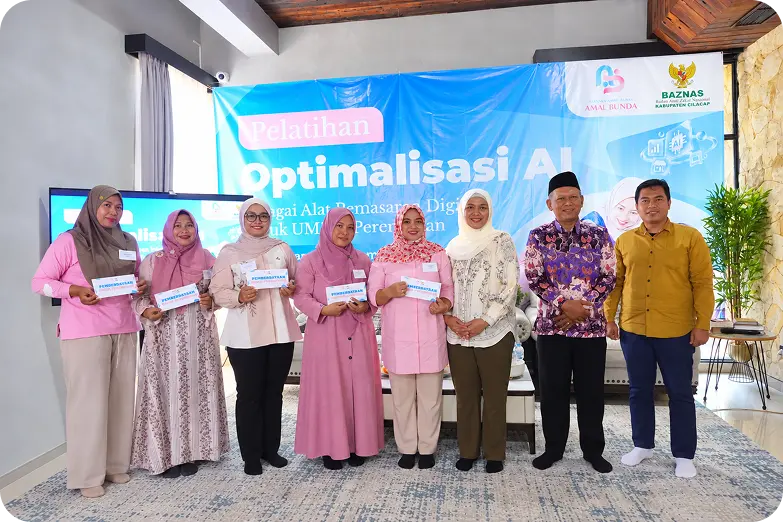 LAZ Amal Bunda dan BAZNAS Cilacap Dorong 50 UMKM Perempuan Naik Kelas melalui Pelatihan AI bersama Rumah BUMN Cilacap